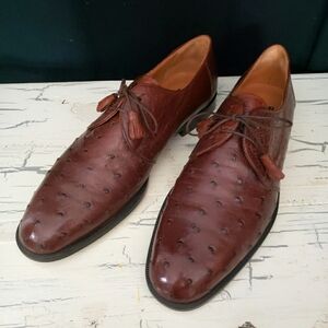 Miguel Angel Ostrich Skin Derby Dress Shoes in Men's size 10.5 B